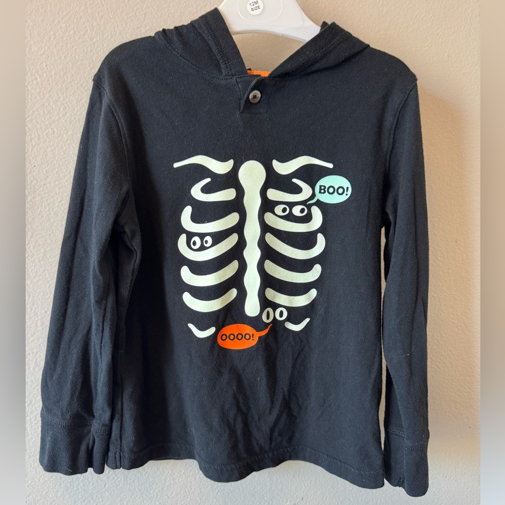 Cat & Jack Glow in the Dark Skeleton LS Hoodie 5T
